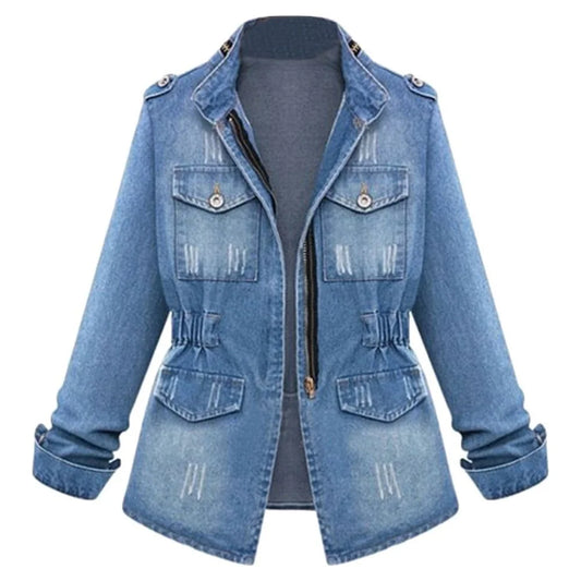 Women's Long Sleeve Pocket Denim Jacket